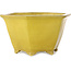 Vaso bonsai esagonale giallo di Shuhou - 272 x 272 x 147 mm