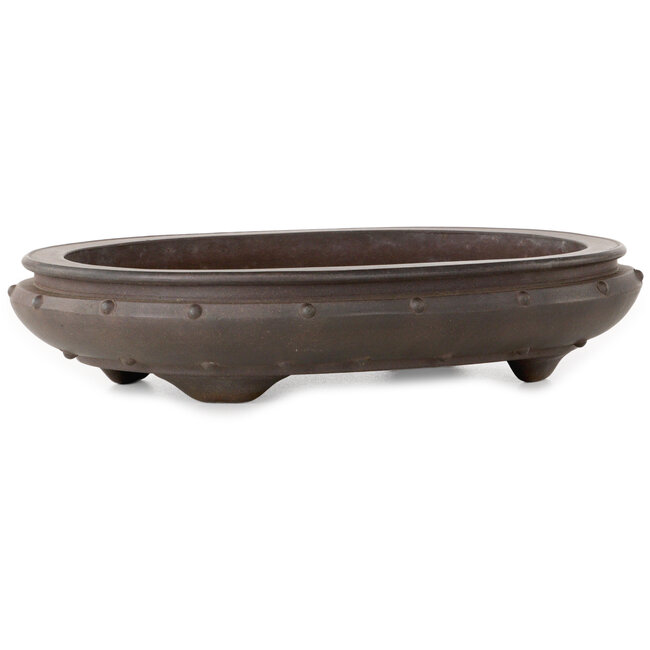 Oval unglazed bonsai pot - 290 x 210 x 60 mm