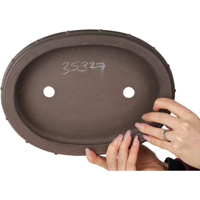 Maceta ovalada sin esmaltar para bonsái - 290 x 210 x 60 mm