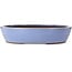 Maceta ovalada azul para bonsái de Yamaaki - 477 x 402 x 100 mm