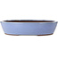 Ovale blauwe bonsaipot van Yamaaki - 477 x 402 x 100 mm