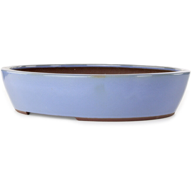 Pot ovale bleu pour bonsaï de Yamaaki - 477 x 402 x 100 mm