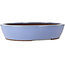 Oval blue bonsai pot by Yamaaki - 477 x 402 x 100 mm