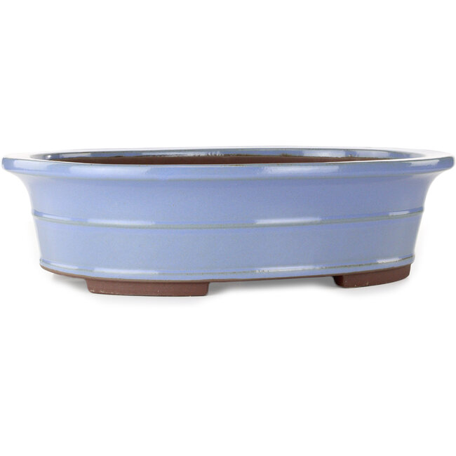 Oval blue bonsai pot by Yamaaki - 450 x 360 x 120 mm