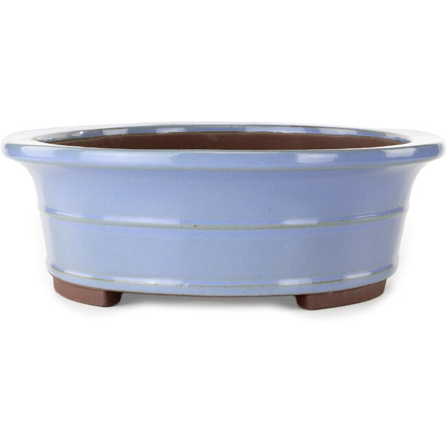 Oval blue bonsai pot by Yamaaki - 450 x 360 x 120 mm