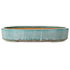 Oval turquoise bonsai pot by Reiho - 288 x 219 x 50 mm