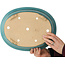 Oval turquoise bonsai pot by Reiho - 350 x 272 x 103 mm