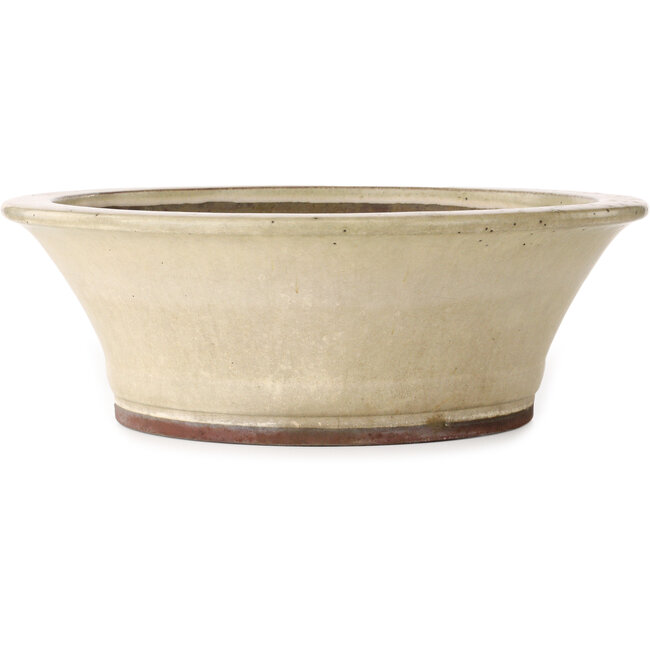 Pot à bonsaï rond blanc cassé de Yamaaki - 463 x 463 x 155 mm