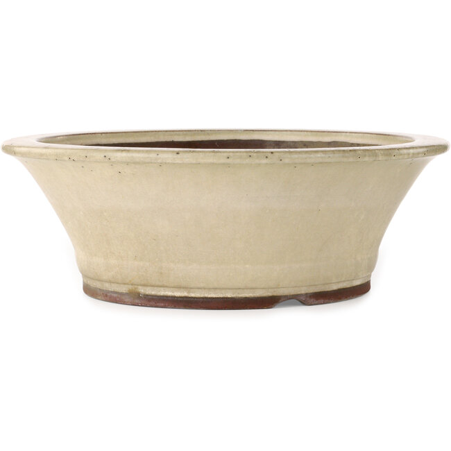 Pot à bonsaï rond blanc cassé de Yamaaki - 463 x 463 x 155 mm