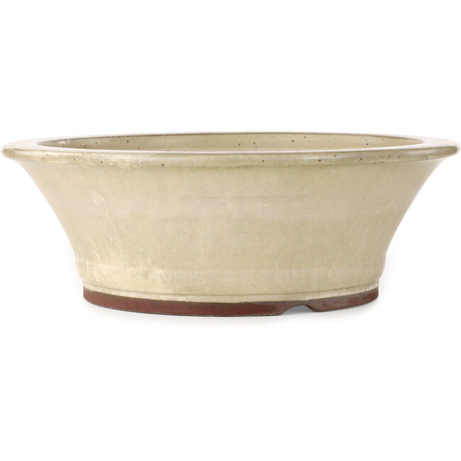 Round off-white bonsai pot by Yamaaki - 463 x 463 x 155 mm