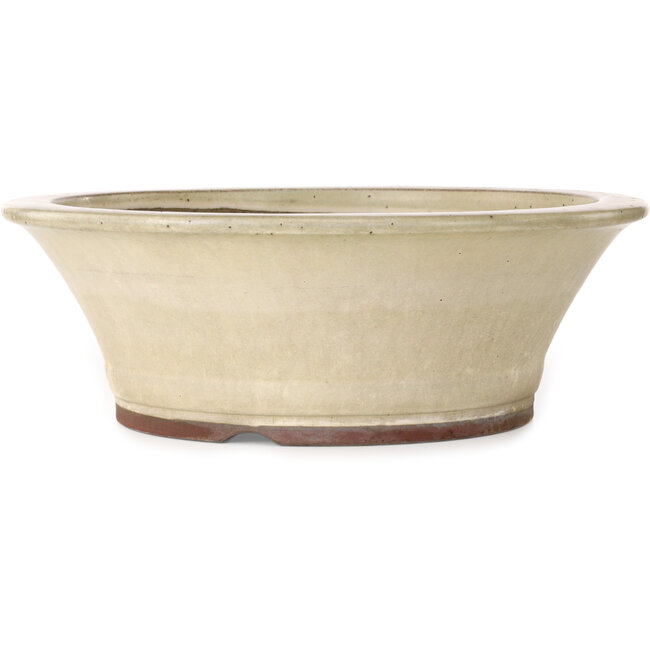 Vaso bonsai rotondo bianco sporco di Yamaaki - 463 x 463 x 155 mm