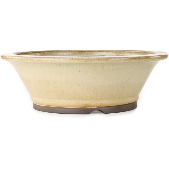 Vaso bonsai rotondo bianco sporco di Yamaaki - 450 x 450 x 138 mm