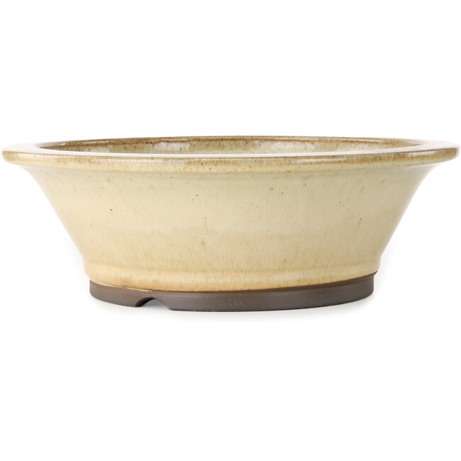 Vaso bonsai rotondo bianco sporco di Yamaaki - 450 x 450 x 138 mm