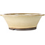 Round off-white bonsai pot by Yamaaki - 450 x 450 x 138 mm