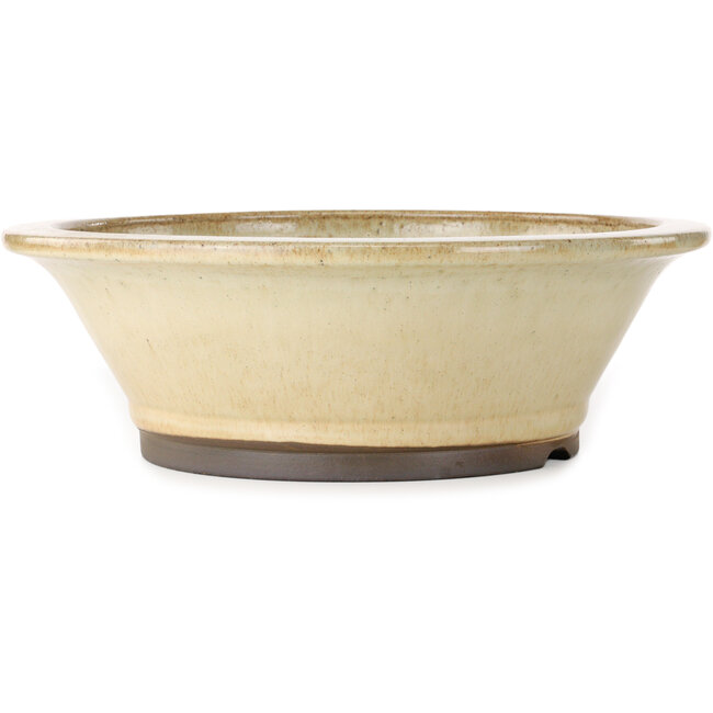 Vaso bonsai rotondo bianco sporco di Yamaaki - 450 x 450 x 138 mm