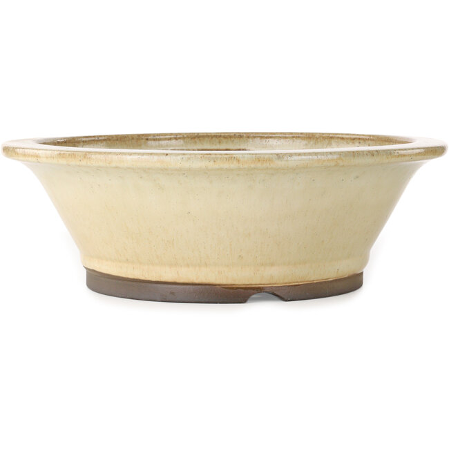 Pot à bonsaï rond blanc cassé de Yamaaki - 450 x 450 x 138 mm