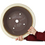 Round off-white bonsai pot by Yamaaki - 450 x 450 x 138 mm