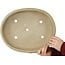 Oval off-white bonsai pot - 380 x 302 x 87 mm