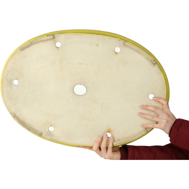 Vaso bonsai ovale giallo di Terahata Satomi Mazan - 633 x 440 x 82 mm