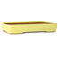 Pot à bonsaï rectangulaire jaune de Yamafusa - 357 x 263 x 58 mm