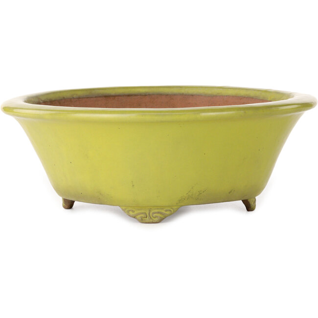 Pot à bonsaï rond jaune de Gyouzan - 315 x 315 x 110 mm