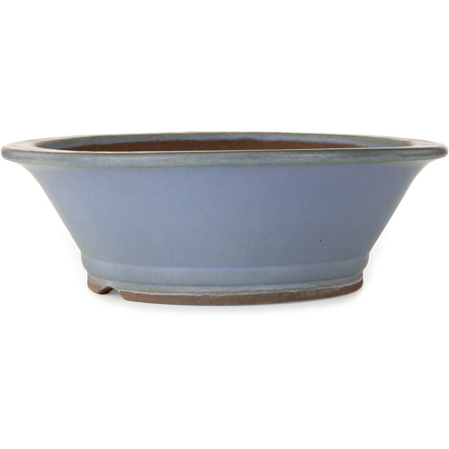 Round blue bonsai pot by Yamaaki - 445 x 445 x 147 mm