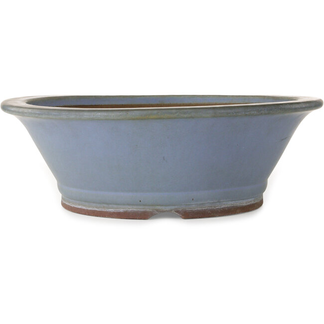 Round blue bonsai pot by Yamaaki - 445 x 445 x 147 mm