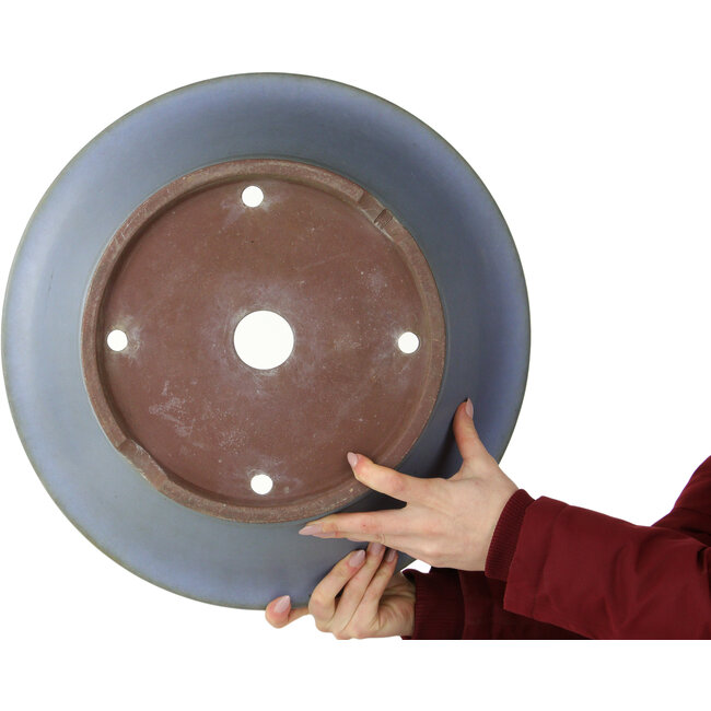 Pot à bonsaï rond bleu de Yamaaki - 445 x 445 x 147 mm