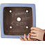 Pot à bonsaï carré bleu de Yamaaki - 238 x 238 x 105 mm