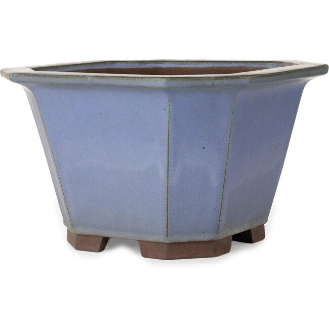 Quadratischer blauer Bonsai-Topf von Yamaaki – 320 x 320 x 195 mm