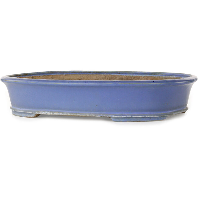 Ovaler blauer Bonsai-Topf von Shuhou – 385 x 305 x 75 mm