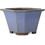 Pot à bonsaï carré bleu de Yamaaki - 320 x 320 x 195 mm