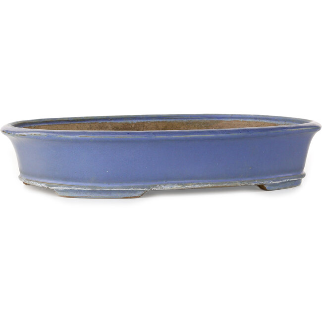 Ovale blauwe bonsaipot van Shuhou - 385 x 305 x 75 mm