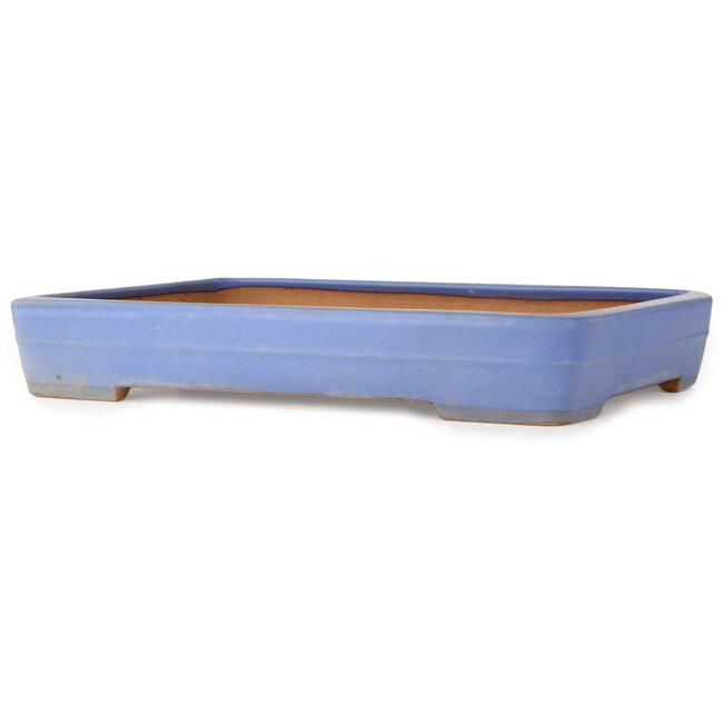 Rectangular blue bonsai pot by Yamafusa - 473 x 332 x 72 mm