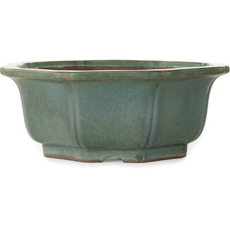  Yamaaki 355 mm lotus green bonsai pot by Yamaaki, Tokoname, Japan