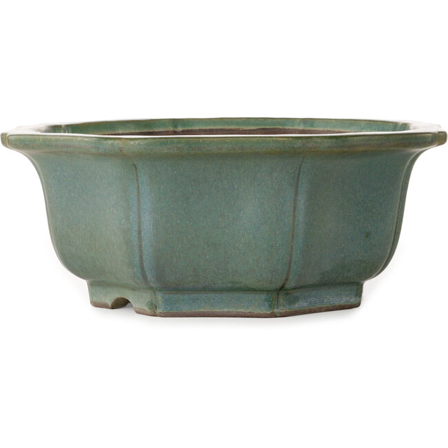 Pot à bonsaï vert lotus de Yamaaki - 355 x 355 x 137 mm