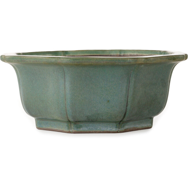Pot à bonsaï vert lotus de Yamaaki - 355 x 355 x 137 mm