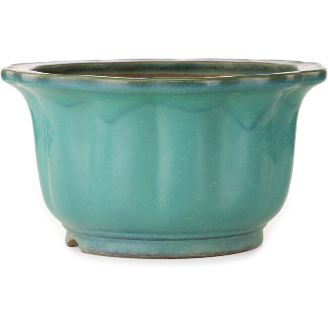 Lotus turquoise bonsai pot by Yamaaki - 305 x 305 x 172 mm
