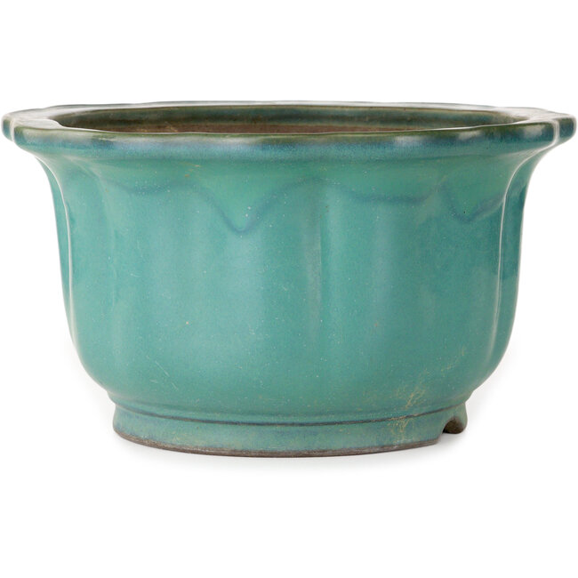 Lotus turquoise bonsai pot by Yamaaki - 305 x 305 x 172 mm
