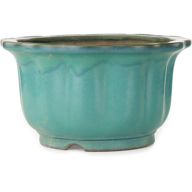 Lotus turquoise bonsai pot by Yamaaki - 305 x 305 x 172 mm