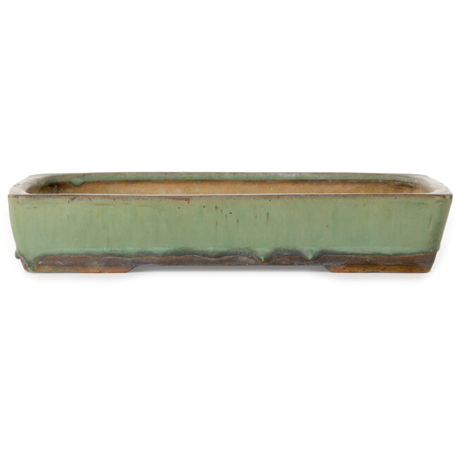 Vaso bonsai rettangolare verde di Nakawatari - 315 x 223 x 55 mm