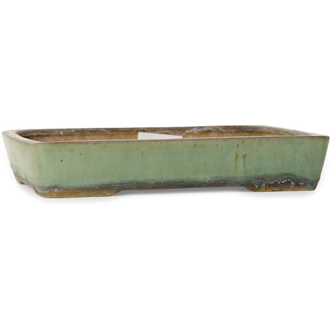 Rectangular green bonsai pot by Nakawatari - 315 x 223 x 55 mm