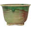 Vaso bonsai rotondo verde e rosso di Issho - 102 x 102 x 68 mm