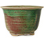 Vaso bonsai rotondo verde e rosso di Issho - 102 x 102 x 68 mm