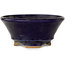 Ronde donkerblauwe bonsaipot van Issho - 93 x 93 x 45 mm
