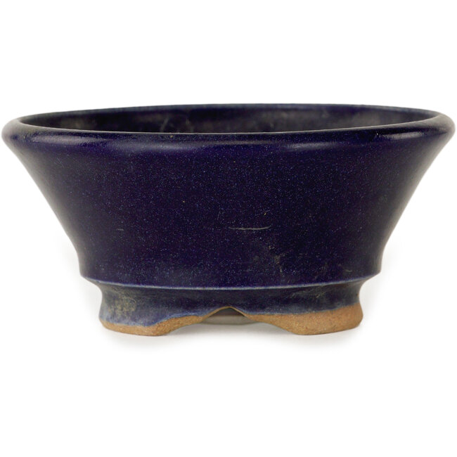 Vaso bonsai rotondo blu scuro di Issho - 93 x 93 x 45 mm