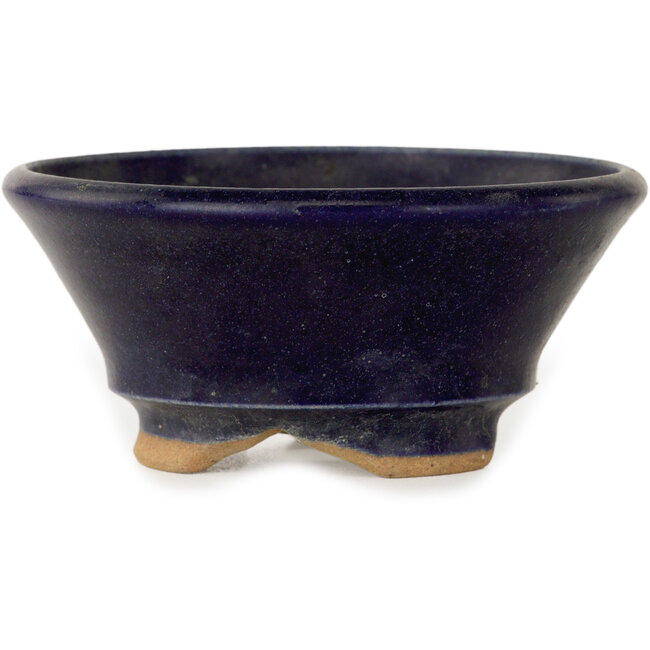 Vaso bonsai rotondo blu scuro di Issho - 93 x 93 x 45 mm