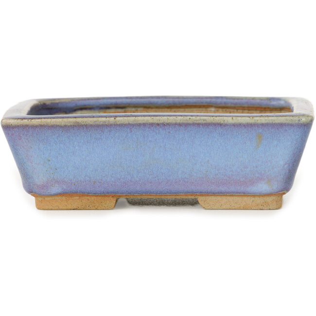 Maceta rectangular azul para bonsái de Bigei - 123 x 95 x 38 mm