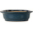 Oval blue bonsai pot by Seizan (Reihou, Kataoka Katsushi, master Seizan kiln) - 414 x 332 x 98 mm