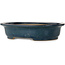 Ovale blauwe bonsaipot van Seizan (Reihou, Kataoka Katsushi, meester Seizan oven) - 414 x 332 x 98 mm